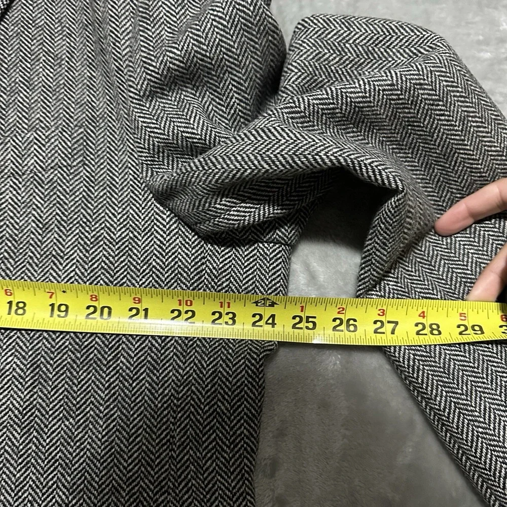 Lauren Ralph Lauren Tweed Herringbone Sport Coat Blazer Mens 48L Gray Classic